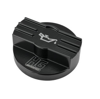 Öldeckel schwarz mit HG-Motorsport Logo für MQB Plattform z.B. Golf 7, HGOELCAP2