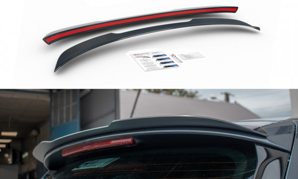 Spoiler CAP passend für Seat Leon Mk3 Cupra ST Facelift schwarz Hochglanz