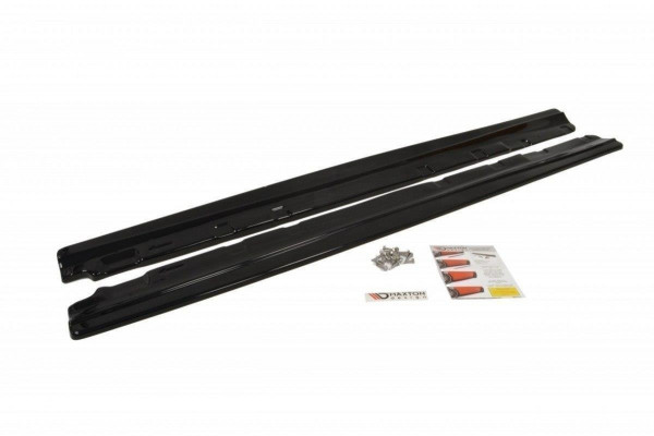Seitenschweller für Ansatz Cup Leisten MERCEDES C-KLASSE W204 Facelift schwarz Hochglanz