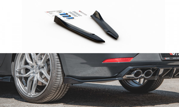 Heck Ansatz Flaps Diffusor V.3 passend für Seat Leon Cupra ST Mk3 FL schwarz Hochglanz