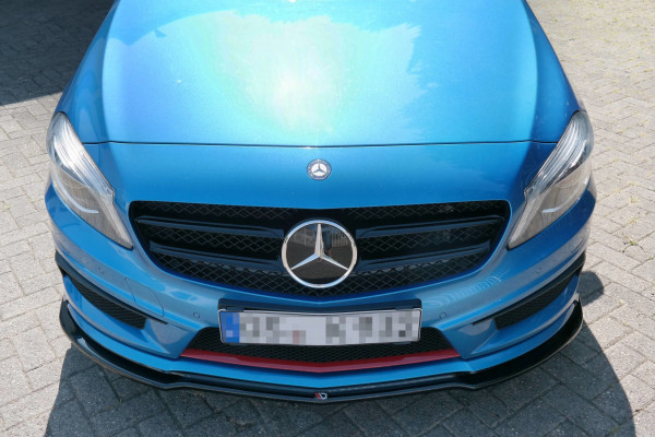 Front Ansatz passend für Mercedes W176 AMG-LINE vor Facelift schwarz Hochglanz
