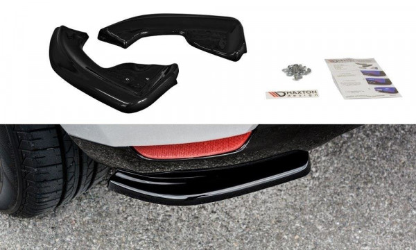 Heck Ansatz Flaps Diffusor für Renault Clio Mk4 schwarz Hochglanz