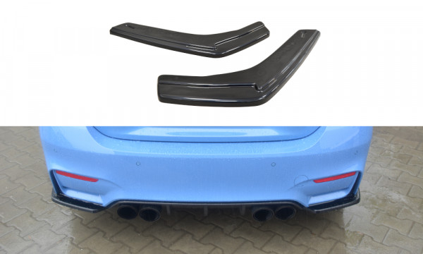 Heck Ansatz Flaps Diffusor passend für BMW M4 F82 schwarz Hochglanz