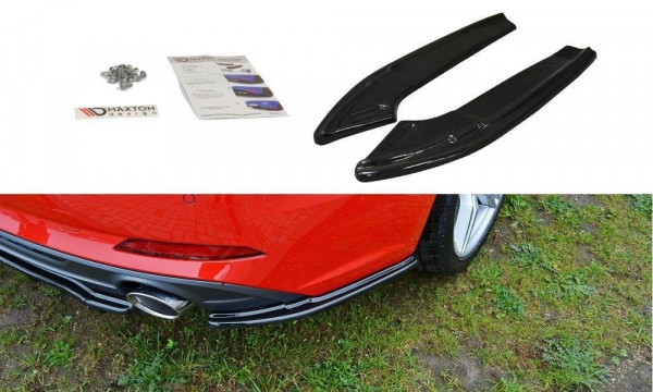 Heck Ansatz Flaps Diffusor passend für Audi A5 F5 S-Line schwarz Hochglanz